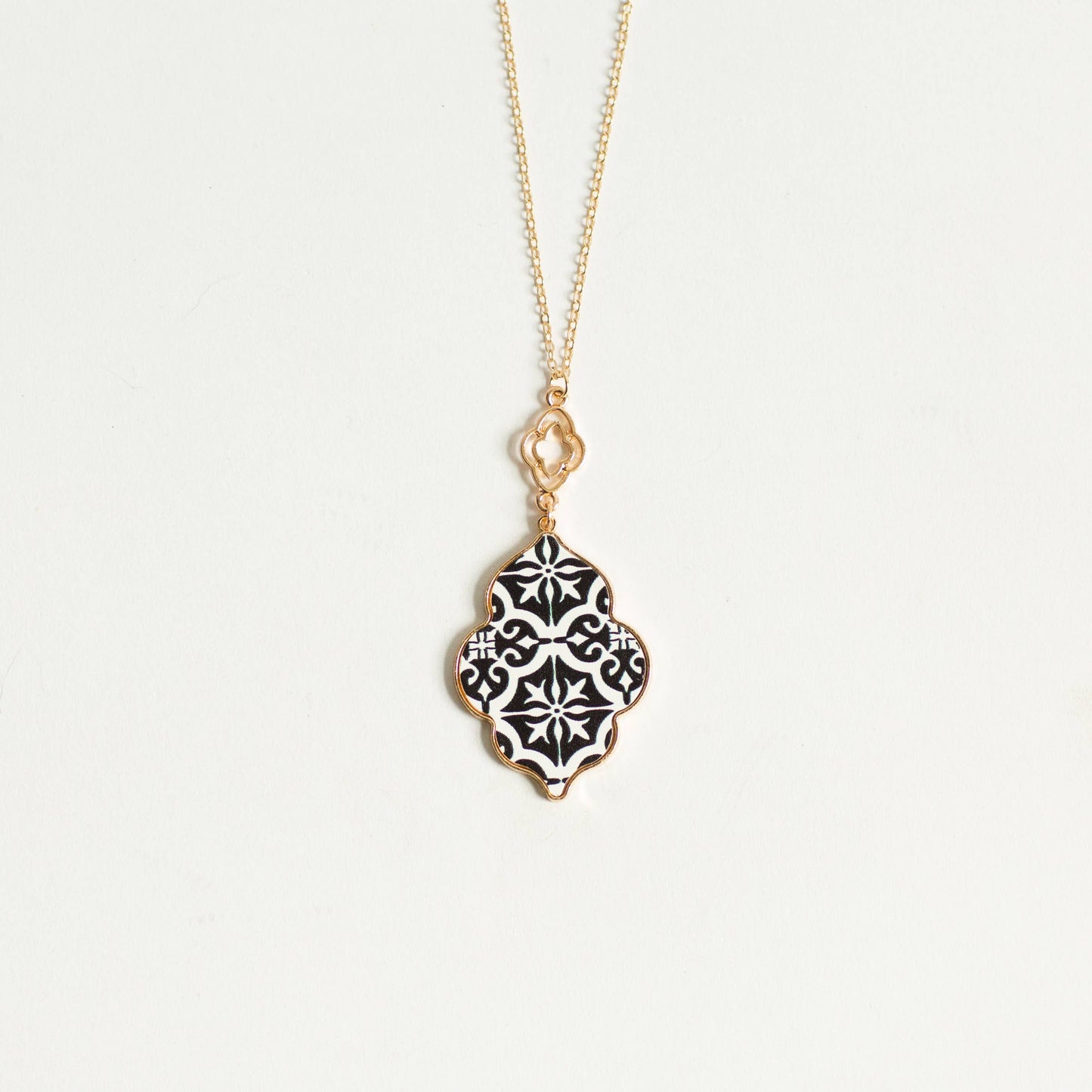 Charlie Pattern Drop Necklace - Ornate Design