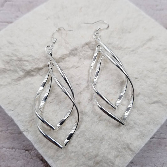 Abstract Geometry Silver Earrings
