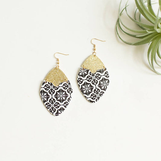 Josie Earring - Black & White