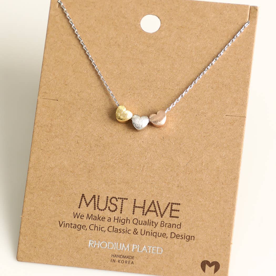 Dainty Three Heart Necklace