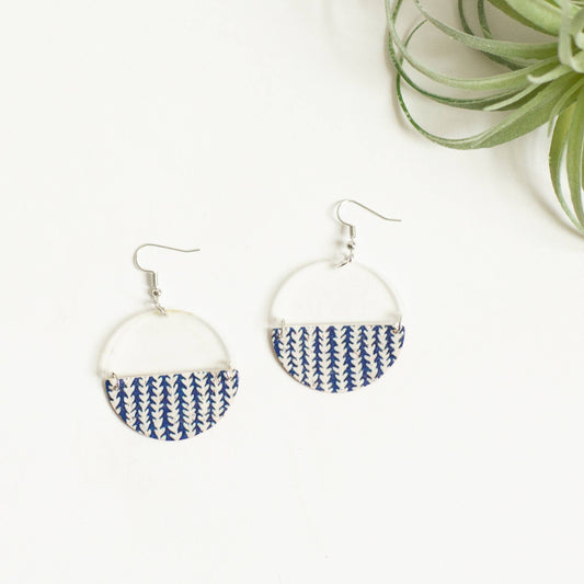 Lily Earring - Blue Stripe