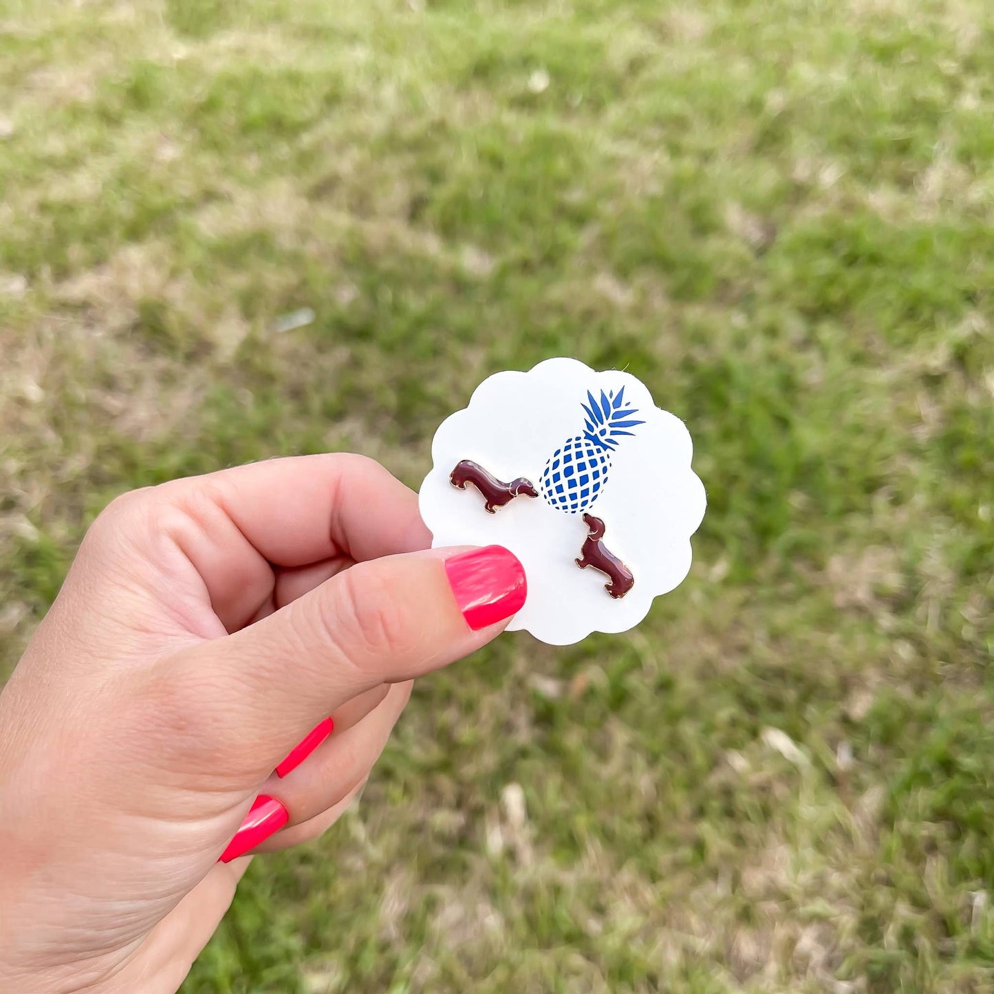 Dachshund Signature Enamel Stud Earrings