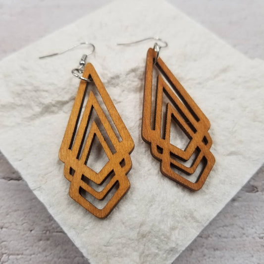 Rhombus Wood Earrings